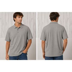 Port Authority Gray Polo Shirt Men's XLT Tall Short Sleeve Performance Casual